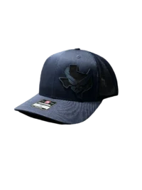 A blue hat with a picture of an eagle on it.