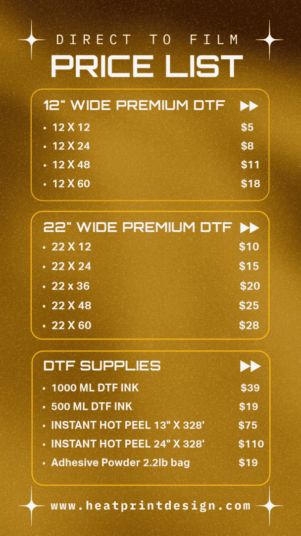 DTF Price List