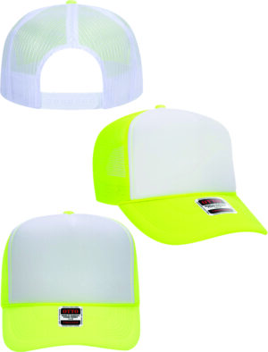 Neon Yellow Blank Foam Trucker Hats 5 Panel