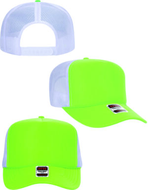 Neon Green Blank Foam Trucker Hats 5 Panel
