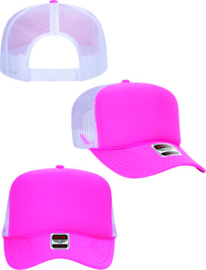Neon Pink Blank Foam Trucker Hats 5 Panel