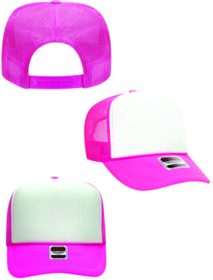 Neon Pink Blank Foam Trucker Hats 5 Panel